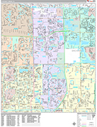 Coconut Creek Wall Map Premium Style